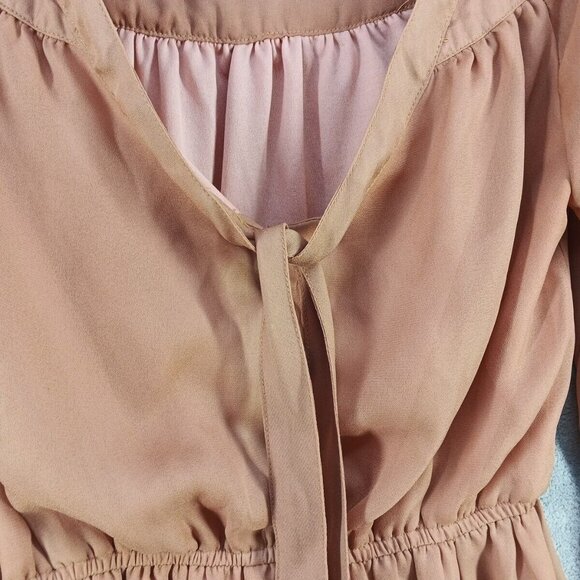 LOVELY GIRL Dress MEDIUM (8-10) Women Pullover Burnt Orange Tie Lightweight - Picture 8 of 13